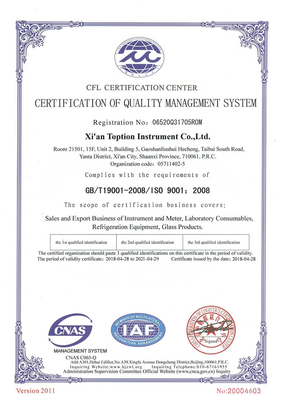ISO certification of TOPTION