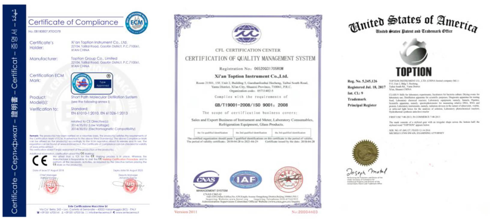 CE certification of molecular distillation equipment