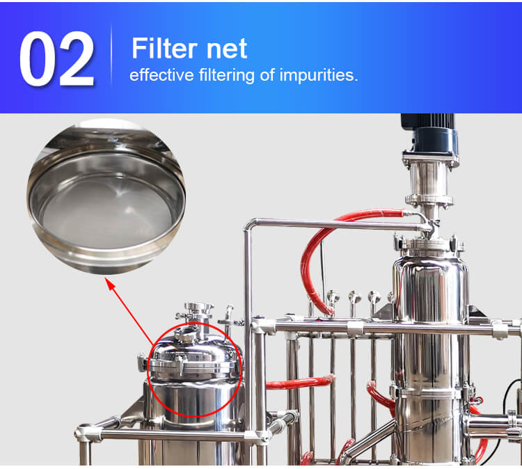molecular distillation apparatus filter net