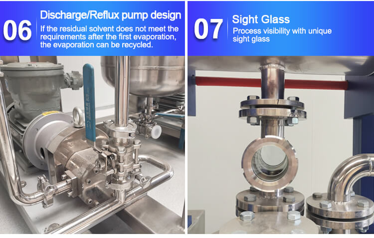 sight glass design of rising film evaporator