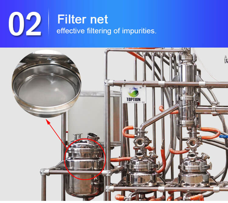 molecular distillation machine filter net design