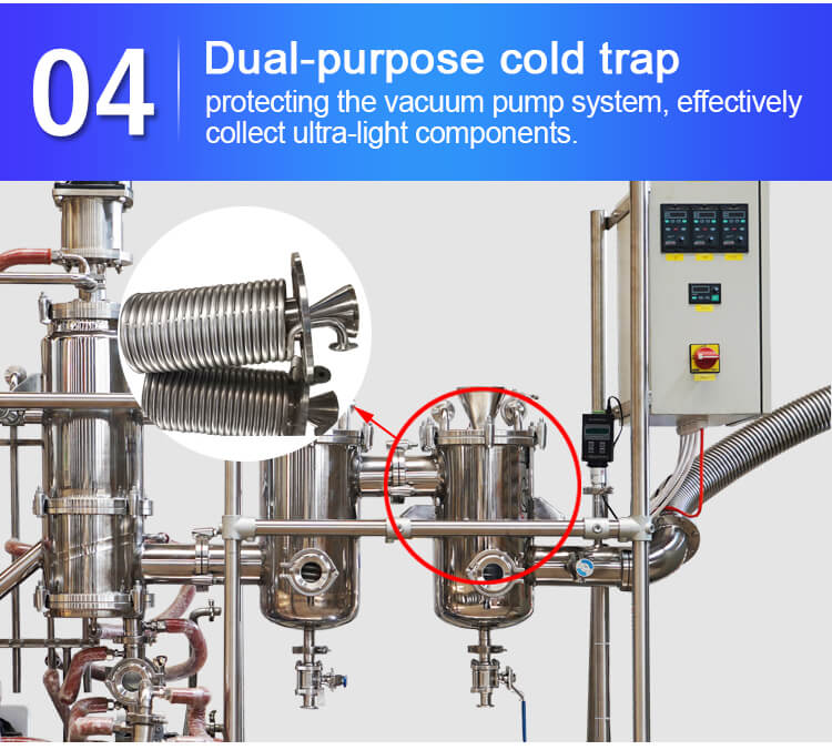 molecular distiller separation equipment cold trap