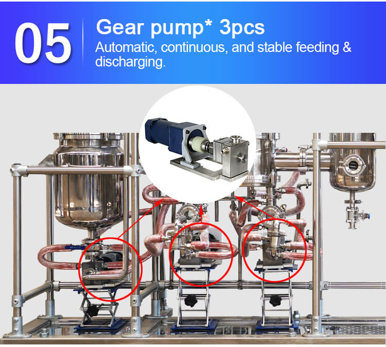 molecular distiller separation equipment gear pump