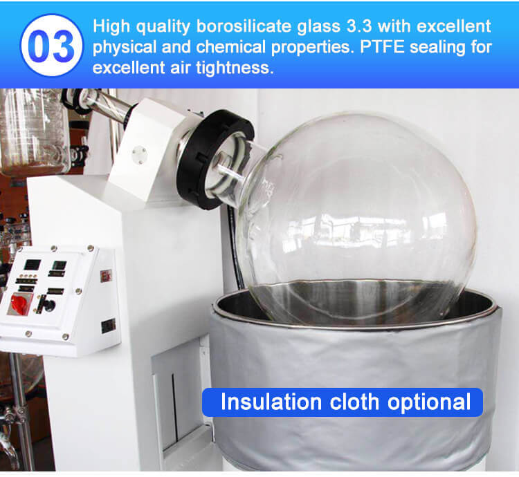 rotary evaporator 50l glass
