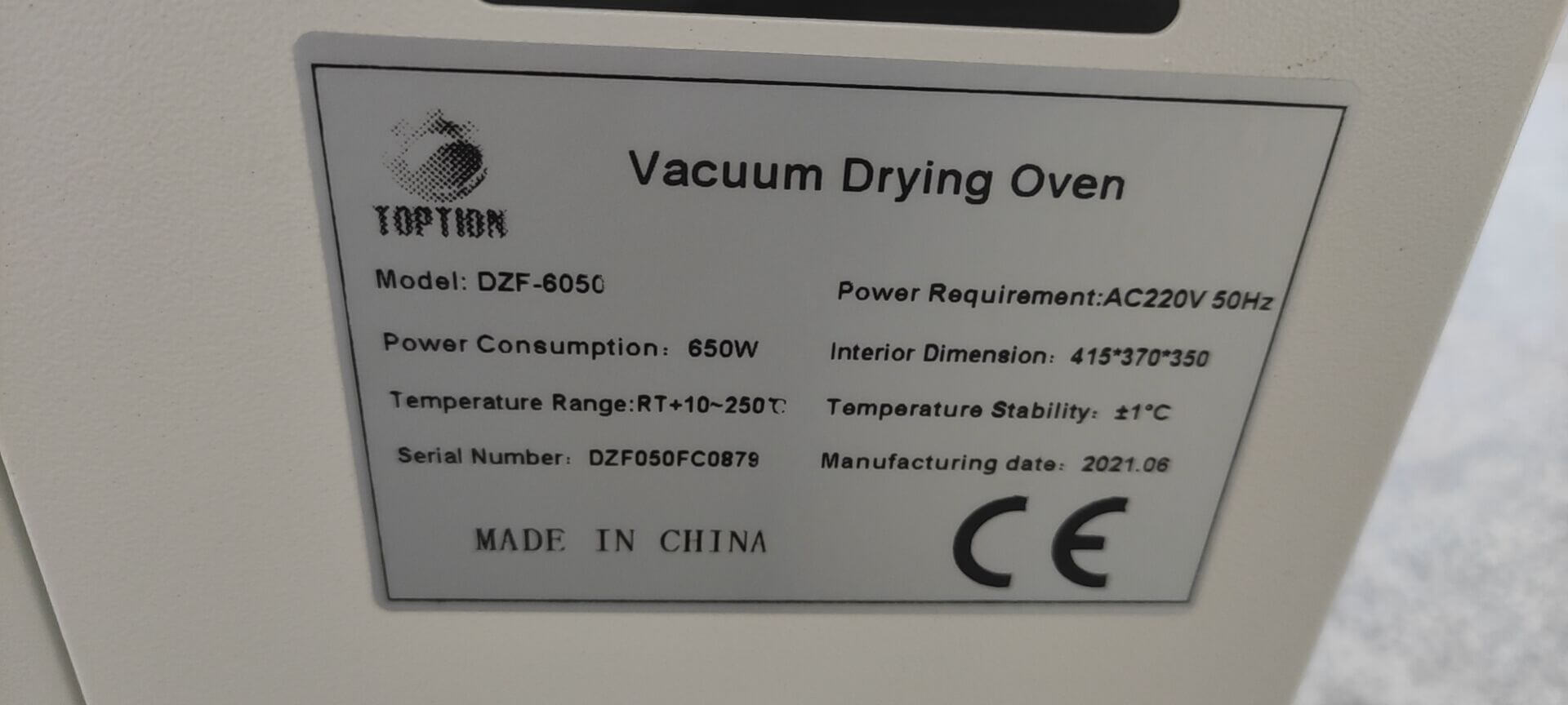 ce drying oven