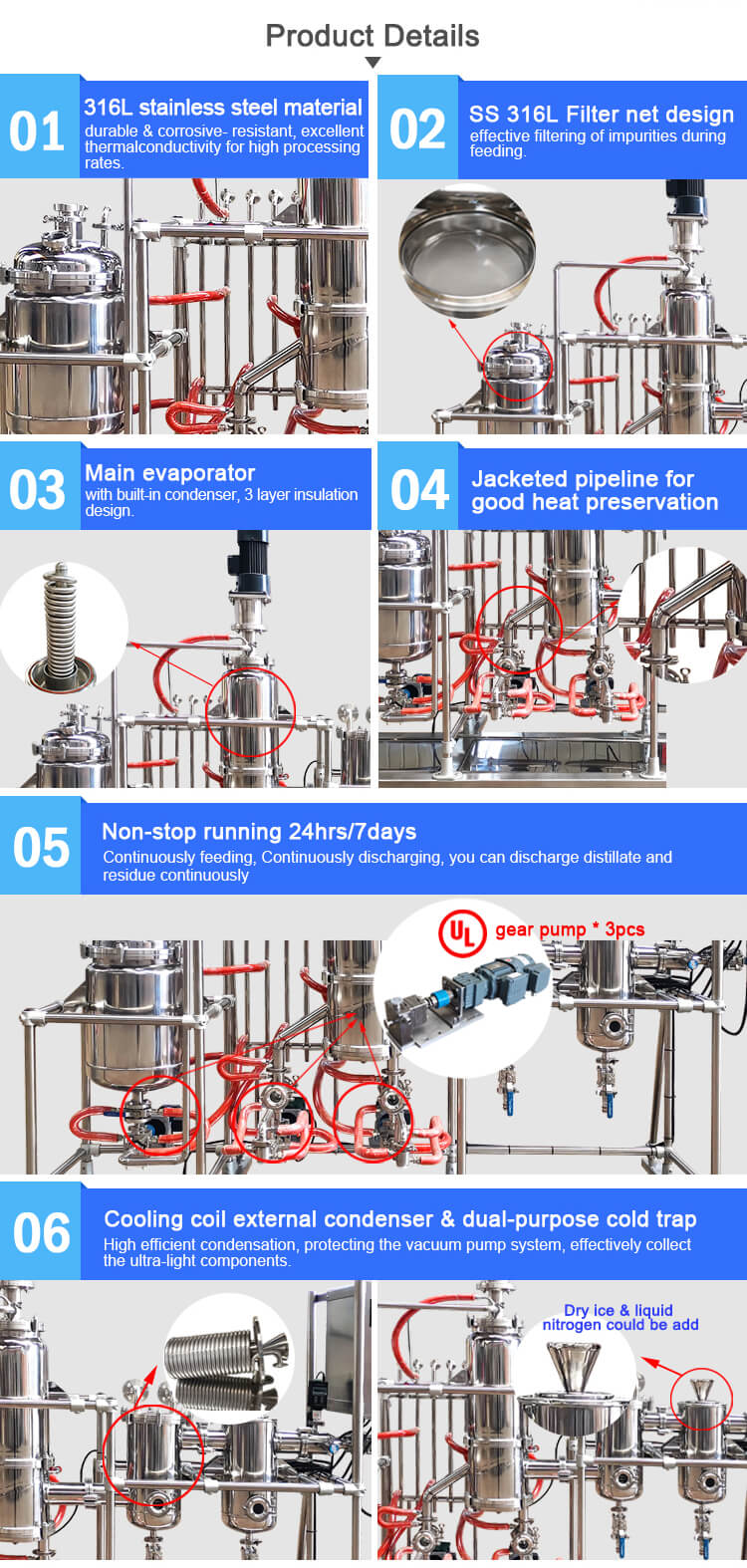 stainless steel molecular distillation machine advantages