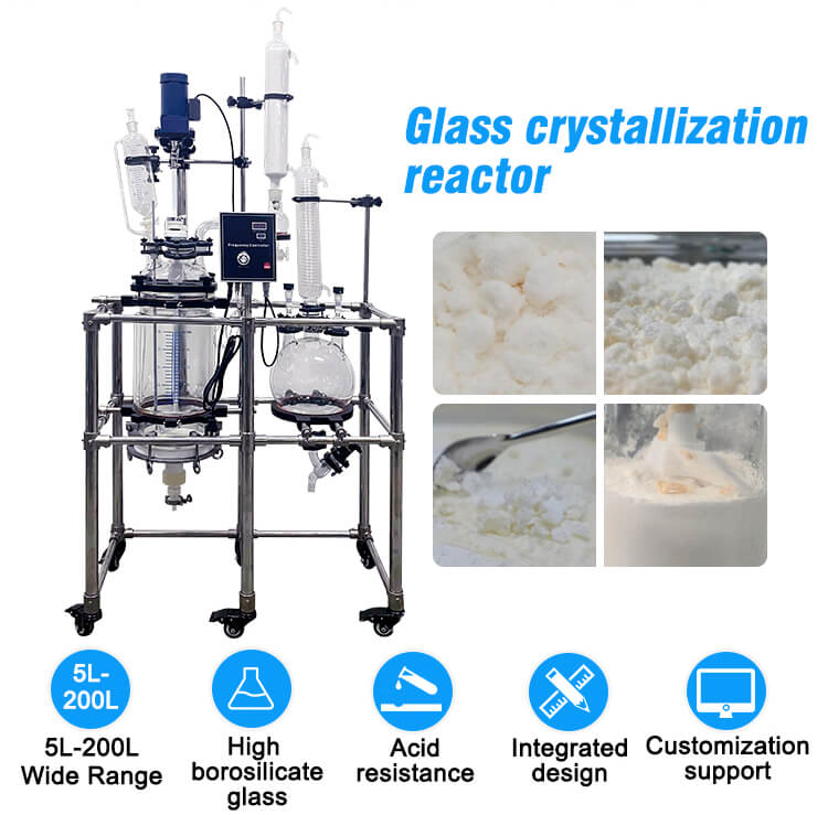 jacketed glass reactor for crystallized CBD